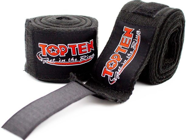 Bandage de boxe non-élastique – 5,0 cm x 500 cm, noir