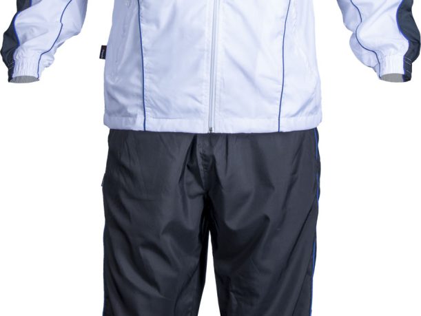 Survêtement avec pantalon d’entraînement noir pour enfants – taille 128 = 128 cm, blanc-bleu