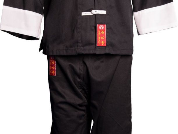 Combinaison de kung-fu avec écharpe – noir, taille 140 cm
