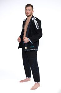 Combinaison de Jiu Jitsu Brésilien (BJJ) « Mohicans » – Taille A0 = 150 cm, noir