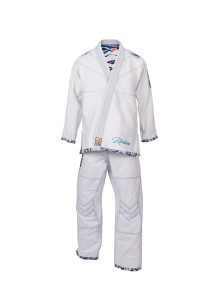 Combinaison de Jiu Jitsu Brazilian (BJJ) « Mohicans » – Taille A0 = 150 cm, blanc