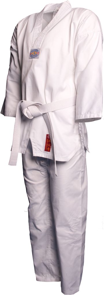 Taekwon-Do Dobok « Taeguk » (sans impression au dos) – blanc, taille 110 cm
