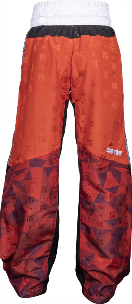 Pantalon de kickboxing « Prism » – rouge taille 140 = 140 cm