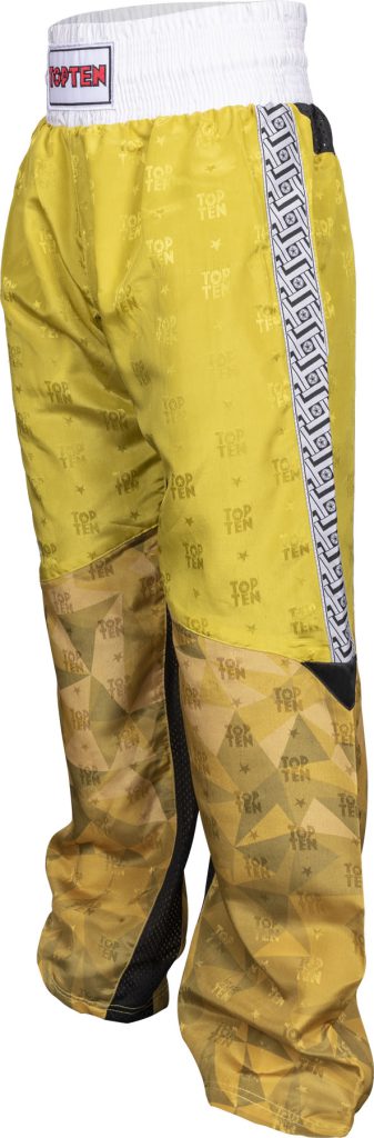 Pantalon de kickboxing « Prism » – jaune, taille 140 = 140 cm