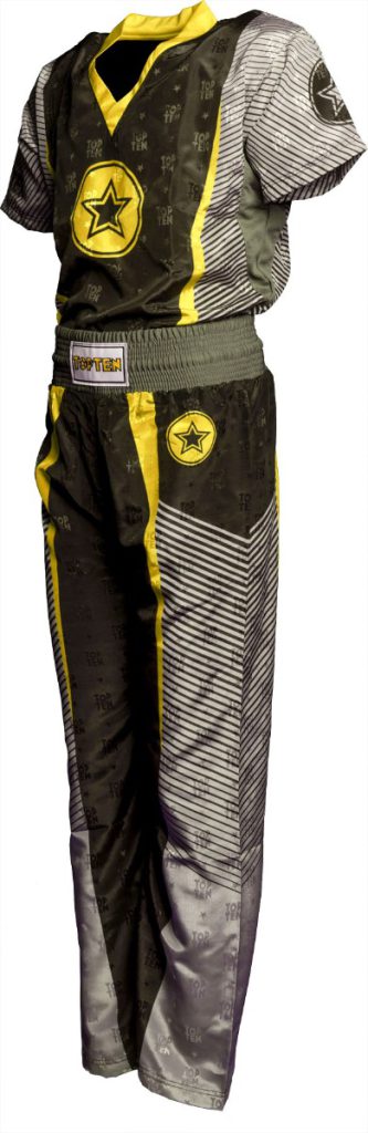 Uniforme de kickboxing « Big Star » – jaune, taille S = 160 cm