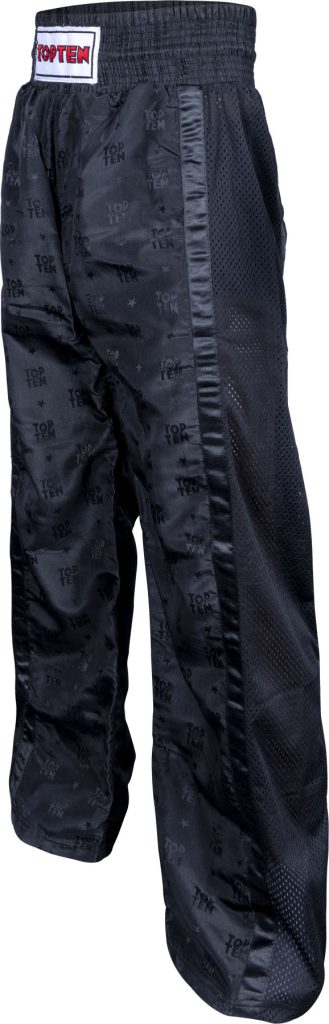 Pantalon de kickboxing « Mesh » – Taille L = 180 cm, noir-noir