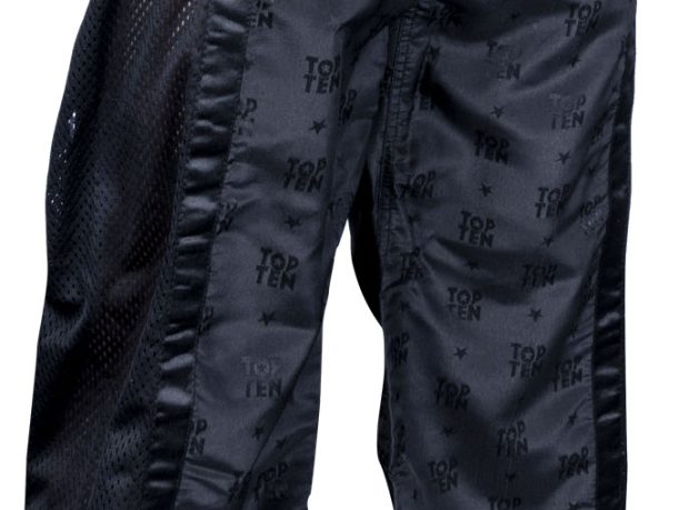 Pantalon de kickboxing « Mesh » – Taille XXL = 200 cm, noir-noir