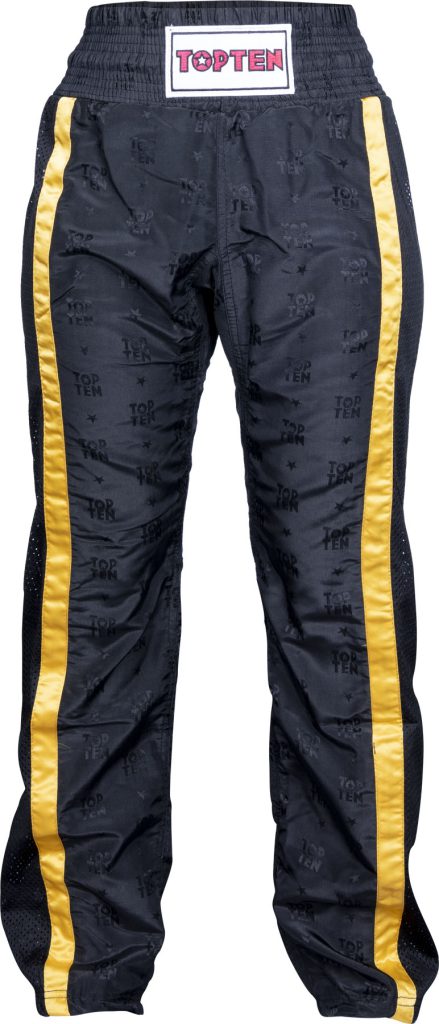 Pantalon de kickboxing « Mesh » pour enfants – taille XXS = 140 cm, noir-or