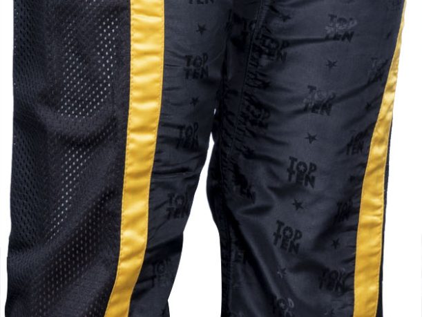 Pantalon de kickboxing « Mesh » – Taille S = 160 cm, noir-or