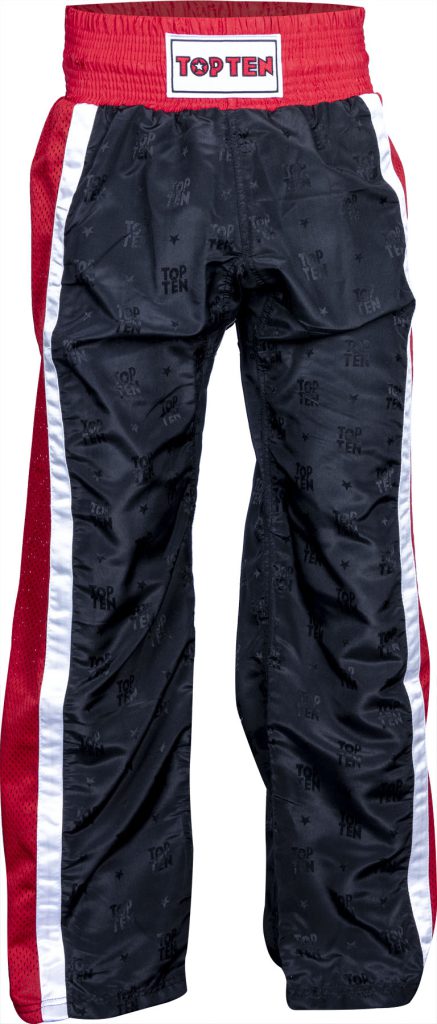 Pantalon de kickboxing « Mesh » – Taille L = 180 cm, noir-rouge