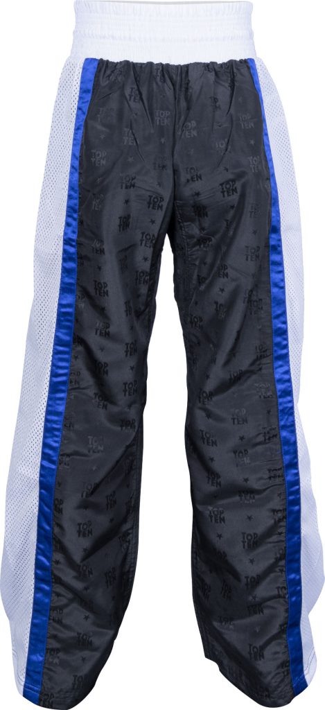 Pantalon de kickboxing « Mesh » pour enfants – taille XS = 150 cm, noir-blanc