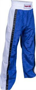 Pantalon de Kickboxing « Mesh » pour enfants – taille 120 = 120 cm, bleu-blanc