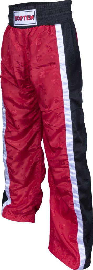 Pantalon de kickboxing « Mesh » – Taille XXL = 200 cm, rouge-noir