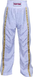 Pantalon de kickboxing « Mesh » pour enfants – taille 130 = 130 cm, blanc-or