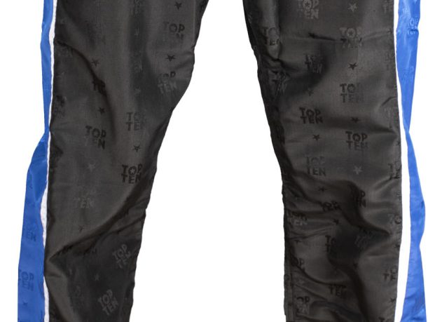 Pantalon de kickboxing « Stripes » – Taille XXL = 200 cm, noir-bleu