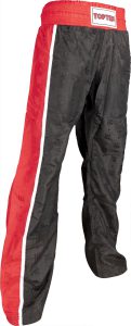 Pantalon de kickboxing « Stripes » – noir-rouge, taille 130 = 130 cm, pour enfants