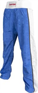 Pantalon de kickboxing « Stripes » – Taille M = 170 cm, bleu-blanc