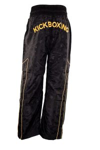 Pantalon de kickboxing – taille L = 180 cm, noir-or