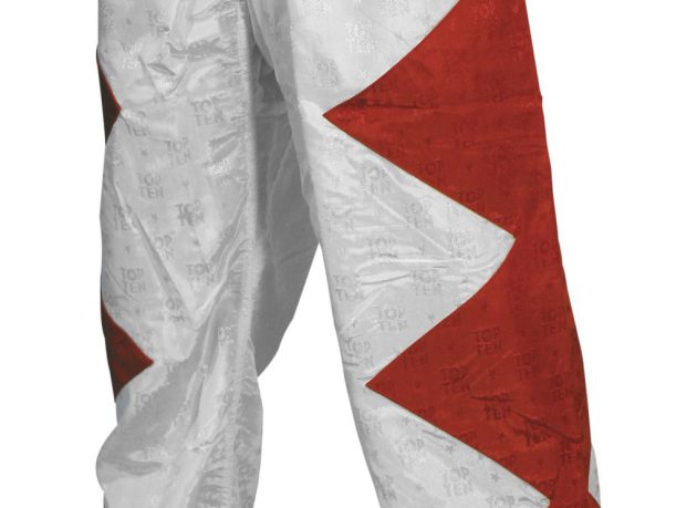 Pantalon de kickboxing « Champ » – Taille M = 170 cm, rouge-blanc