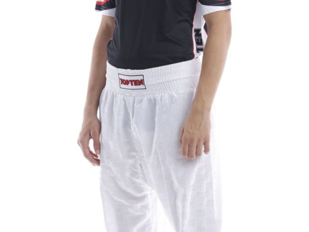 Pantalon de kickboxing « Classic » – Taille L = 180 cm, blanc-blanc