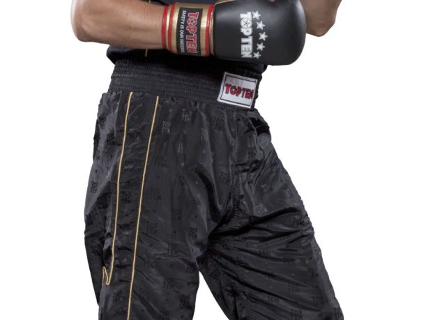 Pantalon de kickboxing – taille XXL = 200 cm, noir-or