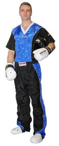 Pantalon de kickboxing – taille XL = 190 cm, bleu-noir