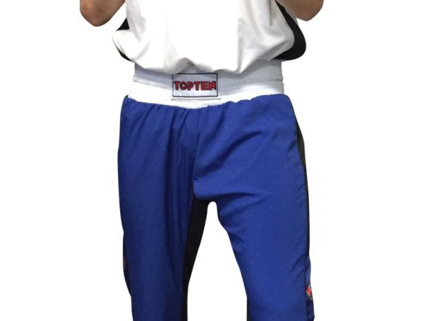 Uniforme de kickboxing « FLEXZ » – Taille S = 160 cm, bleu-blanc