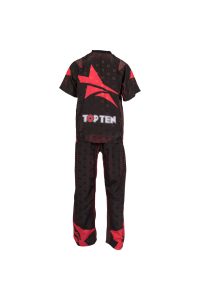 Uniforme de kickboxing « Future » pour enfants – taille 130 = 130 cm, noir-rouge