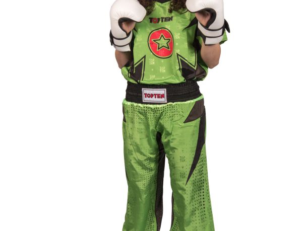 Uniforme de kickboxing « Future » – taille XL = 190 cm, vert/noir