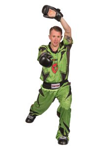 Uniforme de kickboxing « Future » – taille XL = 190 cm, vert/noir