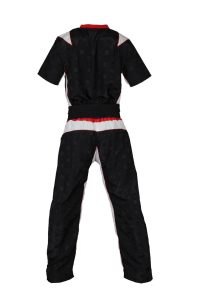 Uniforme de kickboxing « TTM » pour enfants – taille XS = 150 cm, noir-blanc