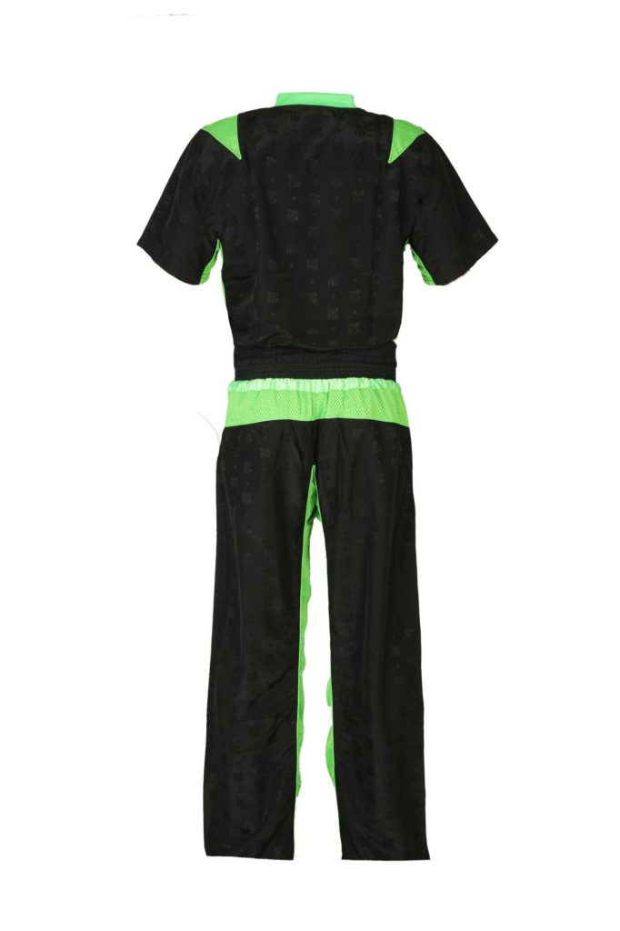 Uniforme de kickboxing « TTM » pour enfants – taille XXS = 140 cm, noir-vert