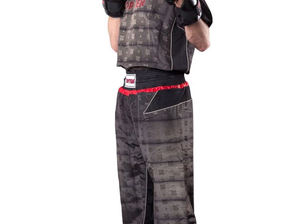 Uniforme de kickboxing « Snake » – Taille XXL = 200 cm, noir-argenté