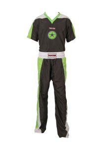 Uniforme de kickboxing « Star » pour enfants – taille XXS = 140 cm, noir-vert