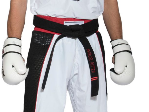 Uniforme de kickboxing « Star » pour enfants – taille 130 = 130 cm, blanc-noir