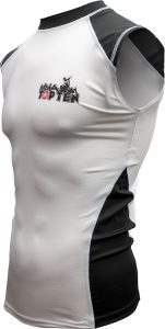 Rash Guard – sans manches, blanc-noir, taille L