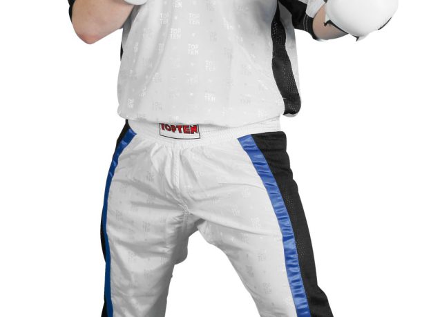 T-shirt avec col en V pour le kickboxing « Veste de kickboxing Mesh » – blanc-noir, taille L