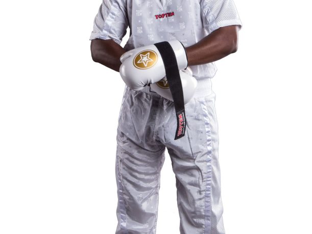 T-Shirt avec col en V pour le kickboxing « Veste de kickboxing Mesh » – blanc-blanc, taille M