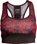 Sports Bra « Flowers »-black-red-XS