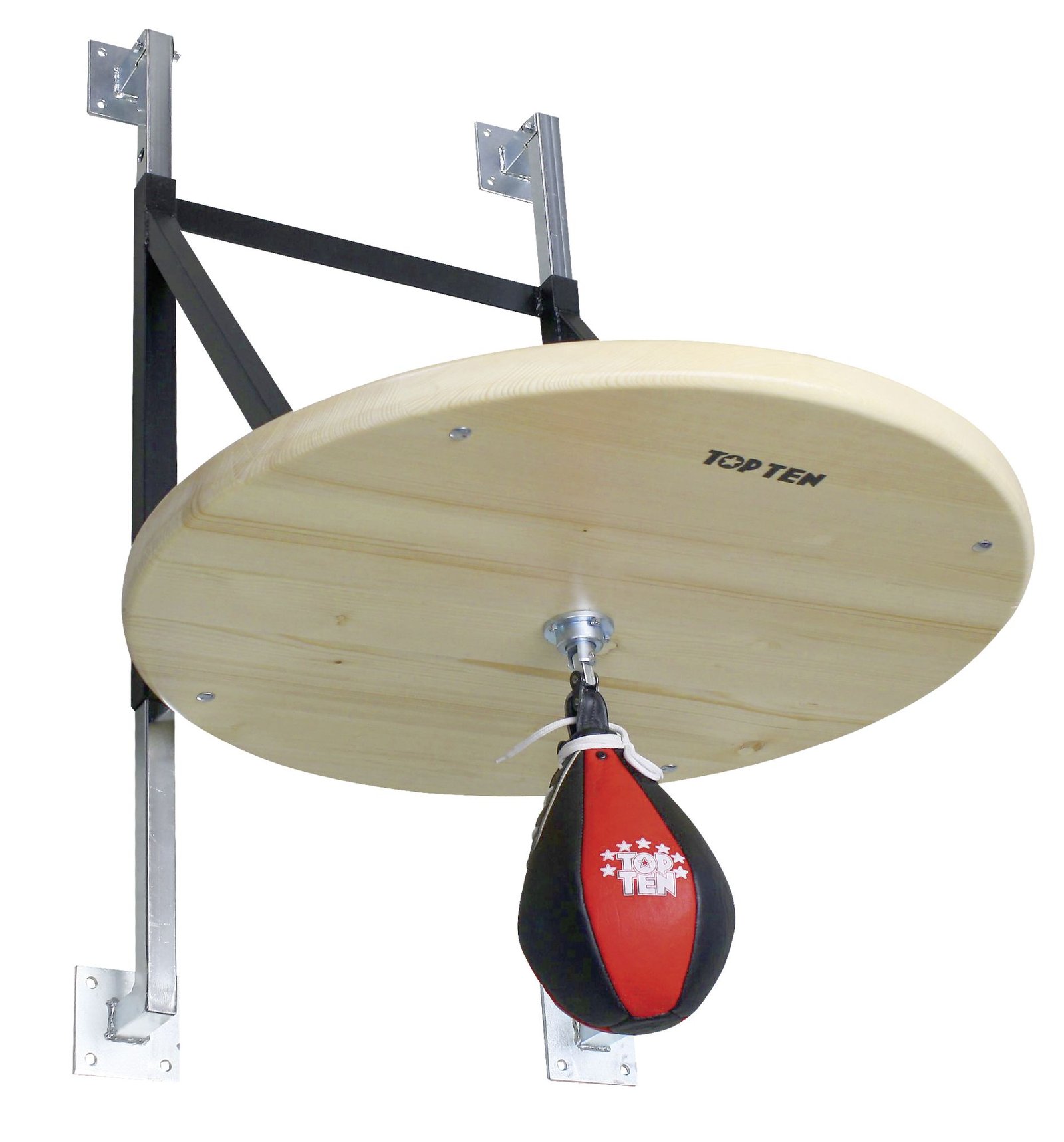 Set professionnel de plateforme Speedball avec poire de boxe (plateforme de boxe) - noir-rouge